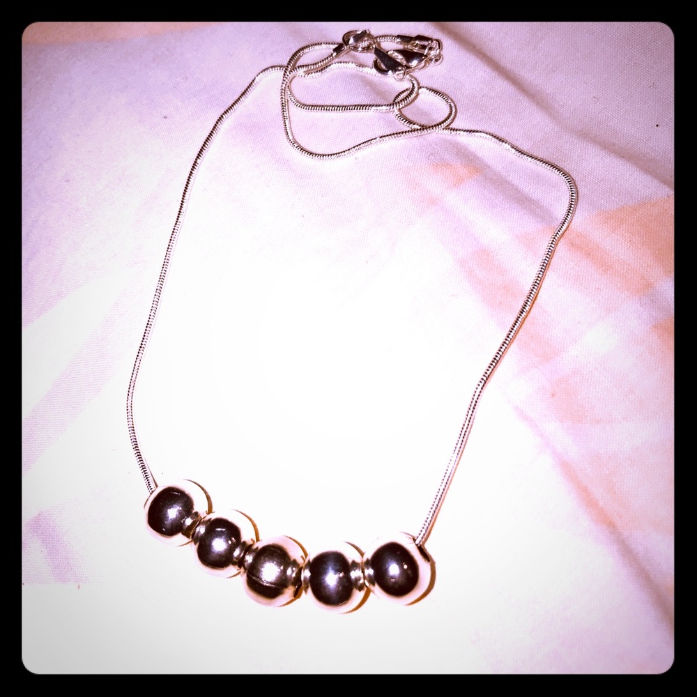 Silver plated beaded necklaces